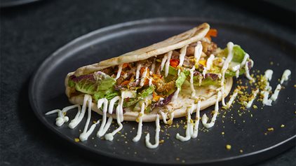 Naan flat bread white pre-folded